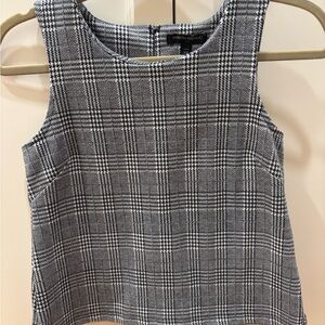 Banana Republic Navy Blue and White Plaid Top